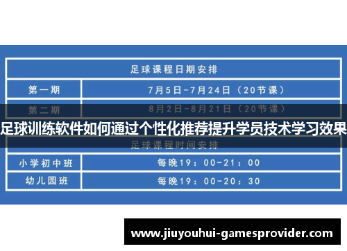 足球训练软件如何通过个性化推荐提升学员技术学习效果